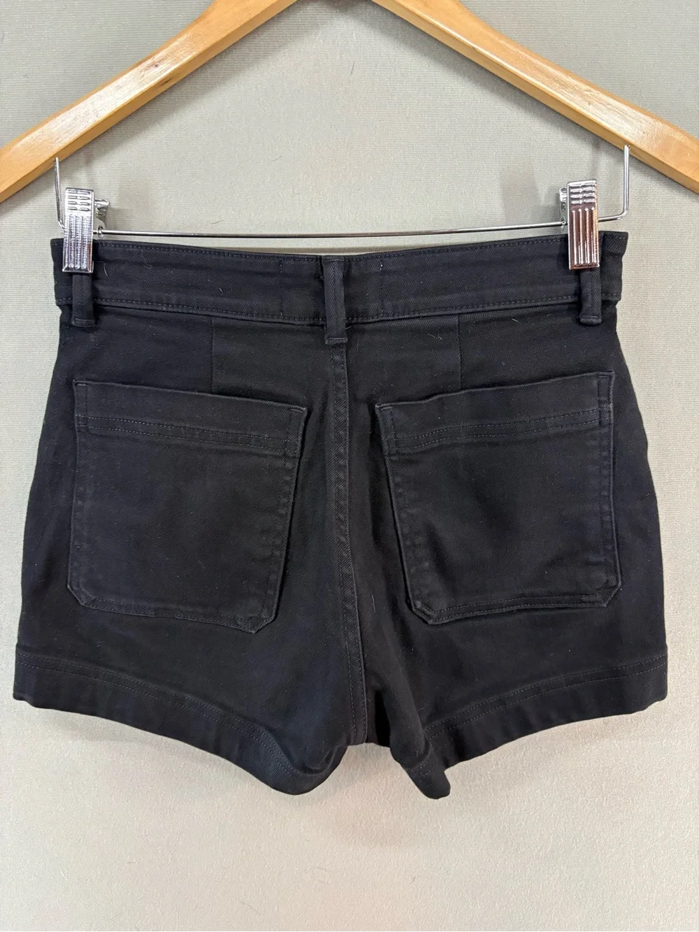 Everlane Black Denim High Rise Jean Shorts Womens Size 00 Stretch